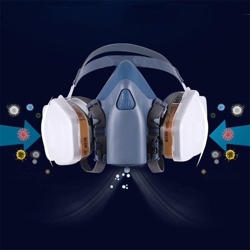 17 in 1 Reusable Half Face Respirator, 1 Set Reusable Dustproof Half Mask with Double Filter, Dustproof Half Mask for Paint, Woodworking, Construction, Grinding, Spraying, Chemical, Safety Equipment, Anti Dust Mask