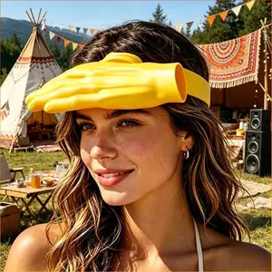 Novelty 3D Palm Sun Hat Funny Hand Shape Sun Visor Unisex Sun Shield For Outdoor Stadium Spectator Beach Concert Party Travel