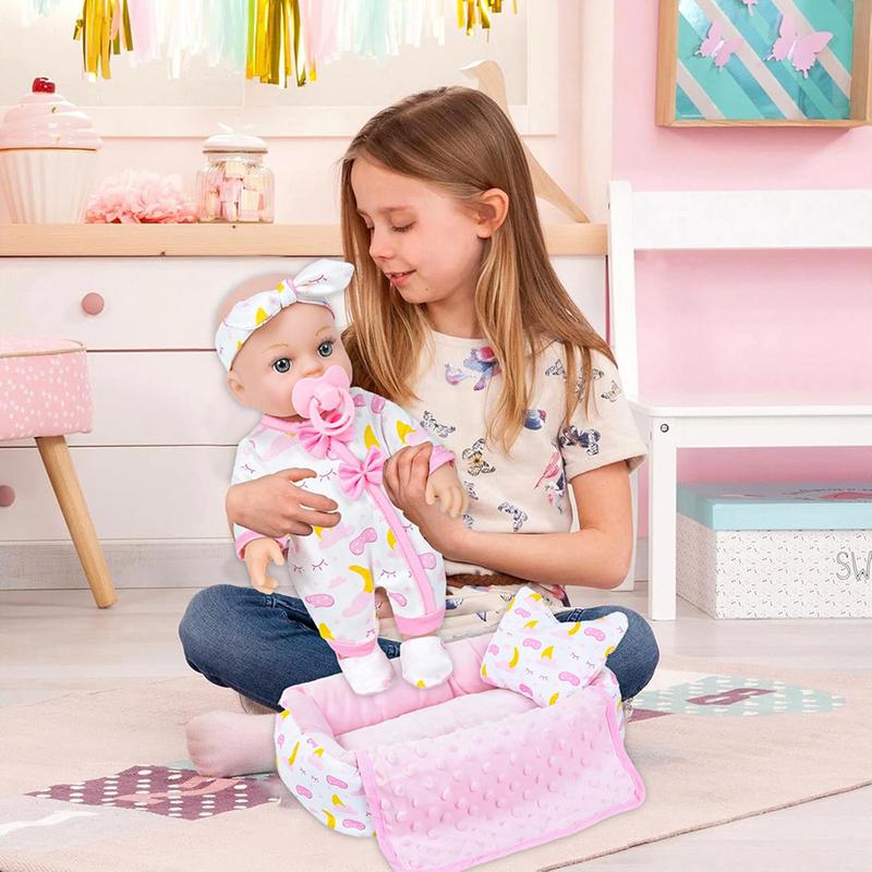12-inch Reborn Baby Doll with Matching Outfit，Paired with Sleeping Bag Set And Paciffer， Halloween/Thanksgiving / Christmas gifts