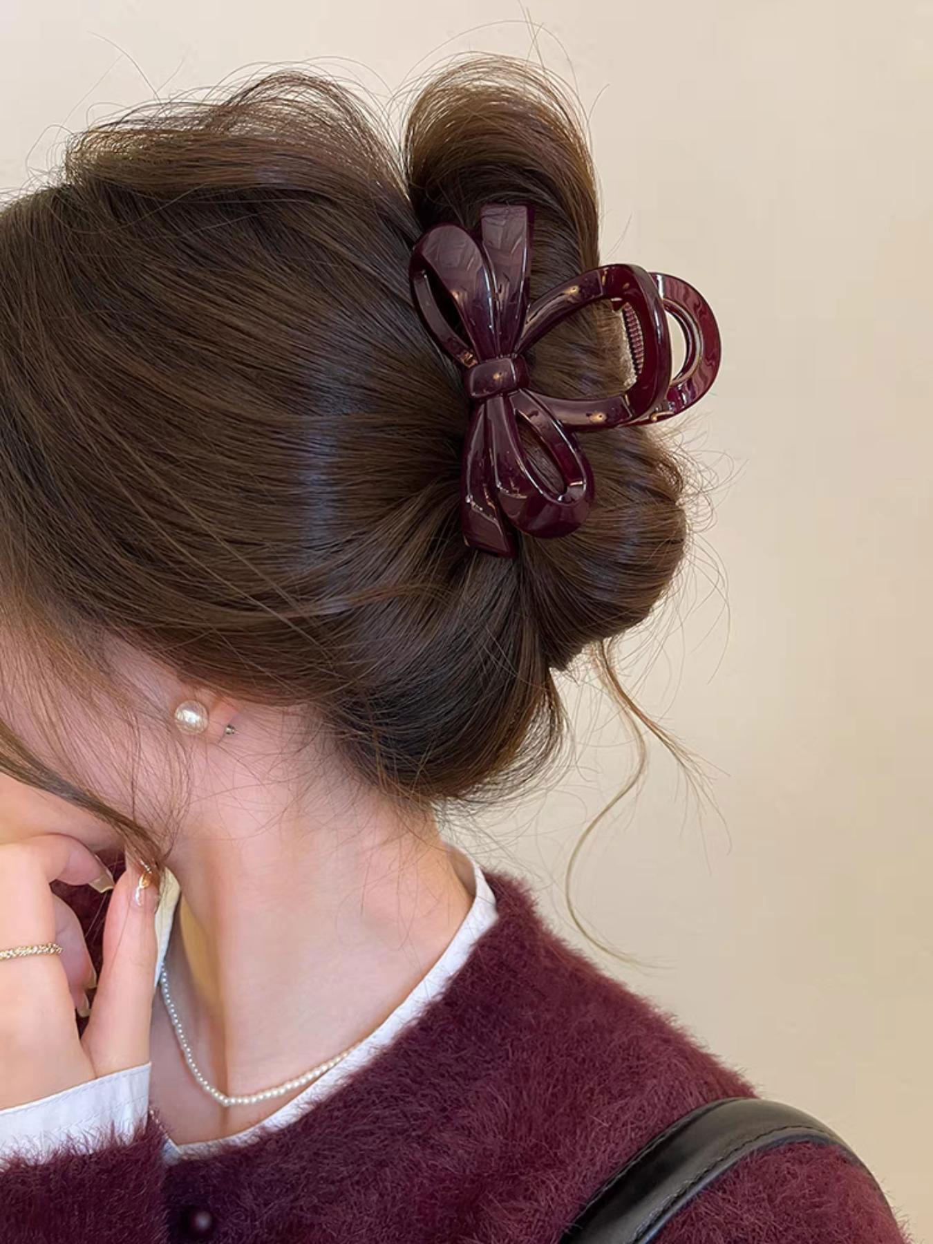 Minimalist Elegant Bow Design Hair Claw, Cute Trendy Hair Claw, Fashionable Hair Accessories for Women & Girls, Hair Clip