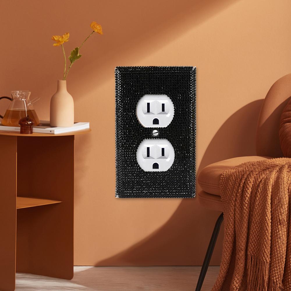 Shiny Rhinestone Wall Panel, Light Switch Cover, Durable Decorative Dual Toggle Socket Panel, Stylish Home Accessory