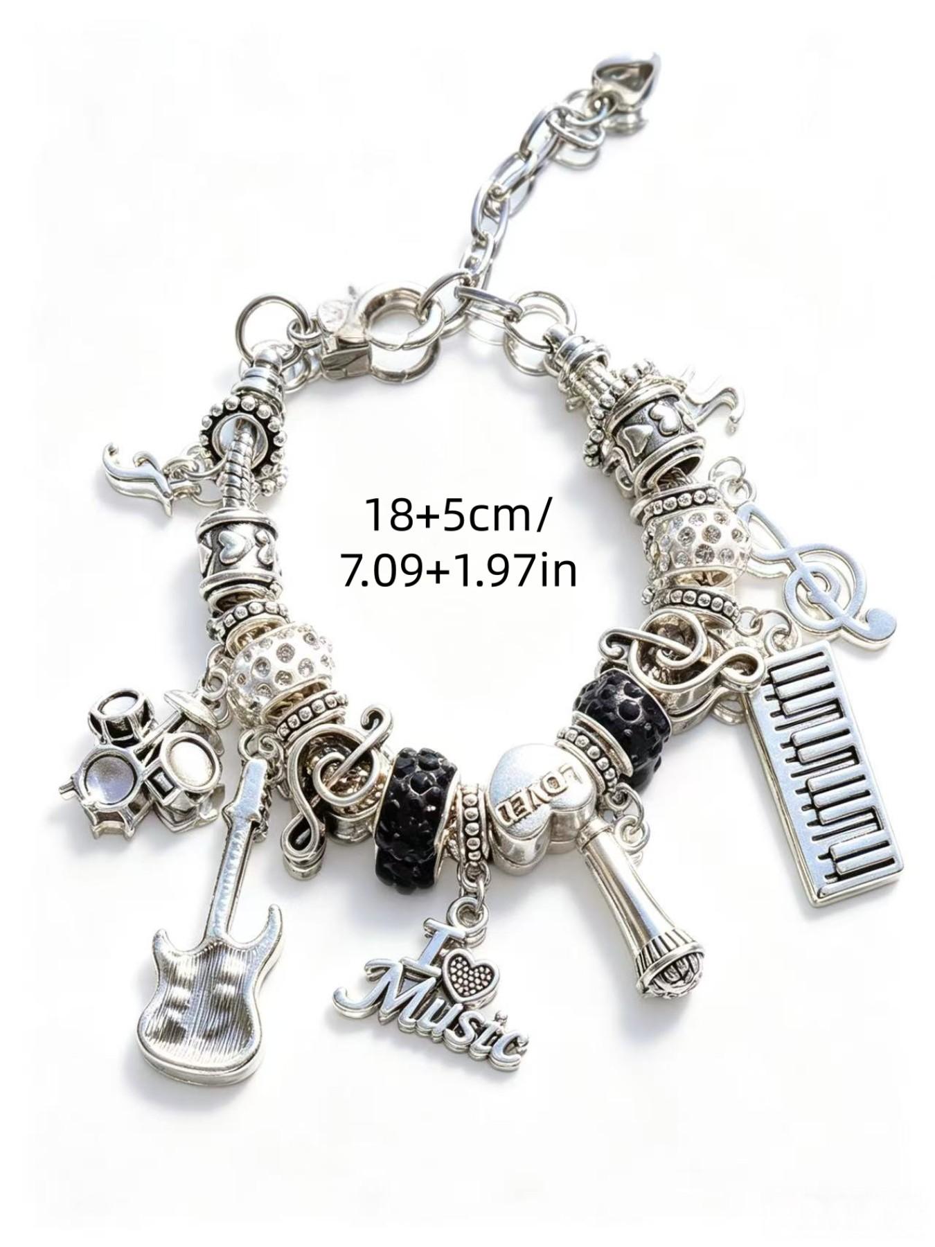 Music Festival Charm Bracelet, Ts Friendship Bracelet, Fashionable Simple Guitar Drum Band Bracelet, Concert Support Wristband