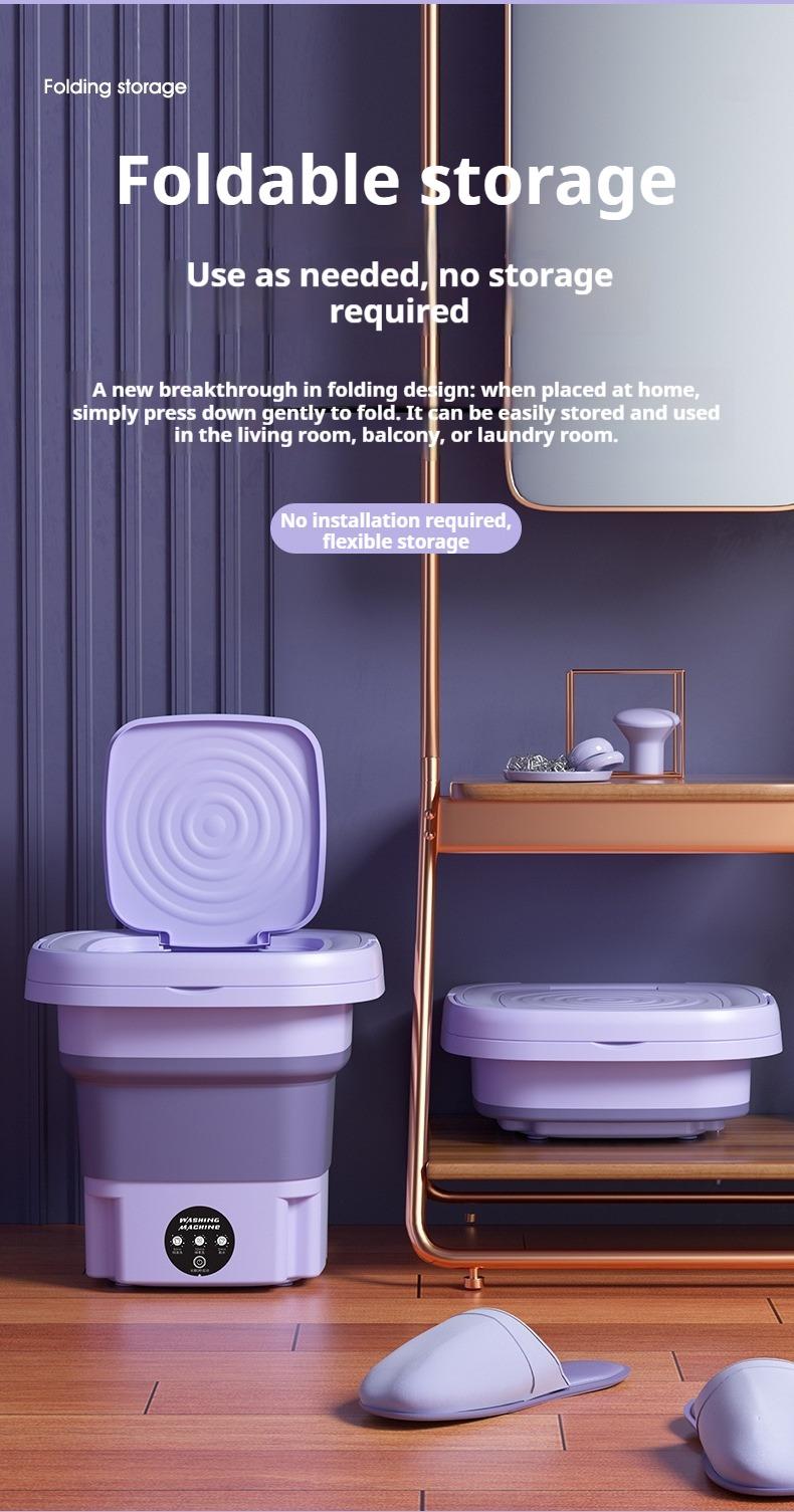 Portable Washing Machine, 8L Foldable Mini Washing Machine Bucket Washer with Water Tube Deep Wash and Spin Dry Washer for Dorm, Camping, RV Travel Laundry Portable Washing Machine, 8L Foldable Mini Washing Machine Bucket Washer with Water Tube Deep Wash and Spin Dry Washer for Dorm, Camping, RV Travel Laundry