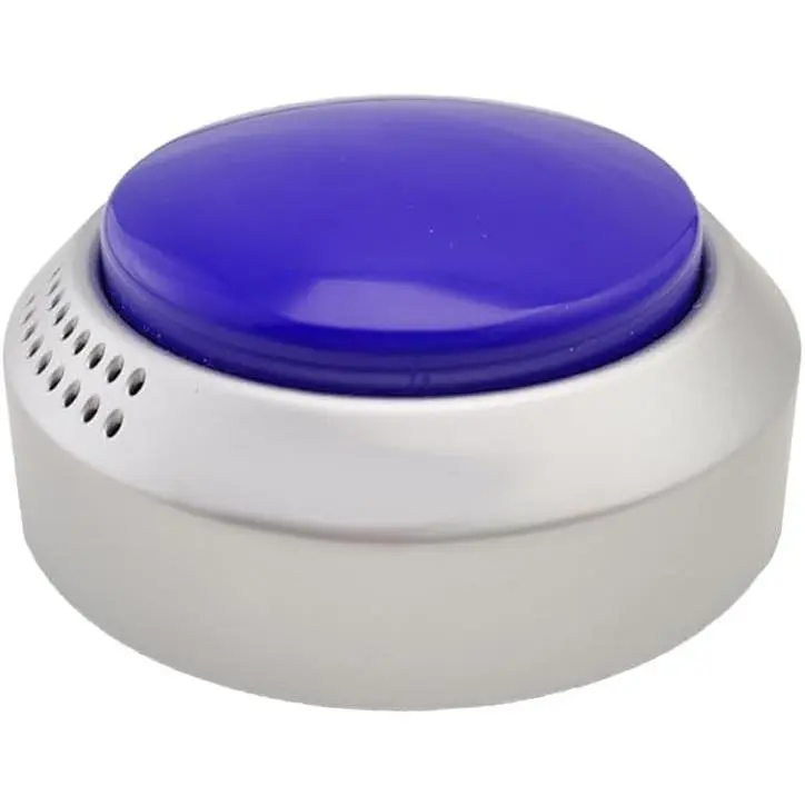 Talking Button Clock (Blue and Silver) - Easy Use Press Button Speaking Clock for The Blind, Elderly or Visually Impaired