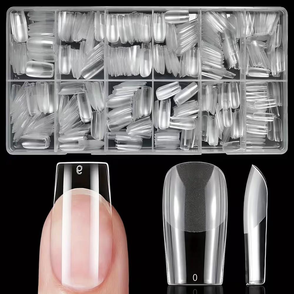 600pcs Medium Square Gel X Nail Tips - Matte Black Pure Color, Middle Length Full Cover False Nails, Easy to Apply Flexible Acrylic Fingernails for Nail Extension and Press-On Art