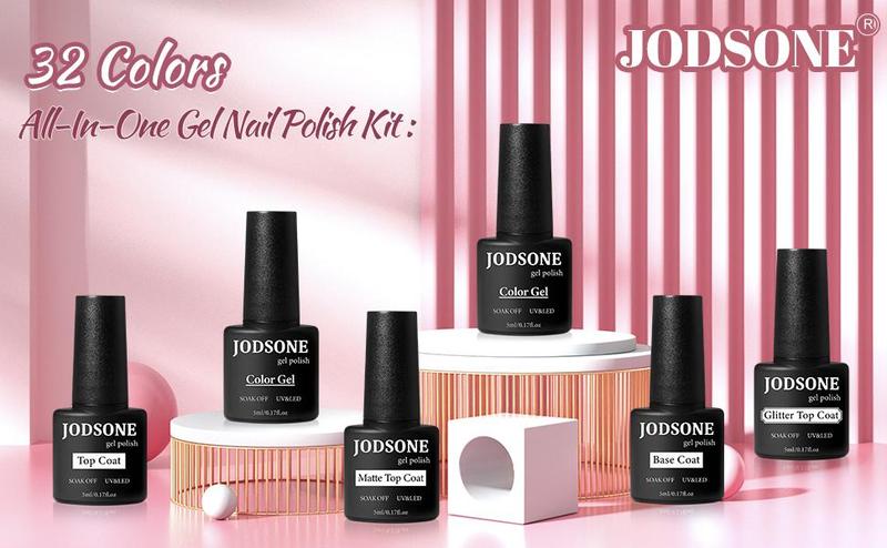 JODSONE 35 PCS Gel Nail Polish Set with 32 Colors 5ml Each Bottle Base Coat No Wipe Matte Glossy Top Coat Green Blue Red Pink Collection Gifts for Women Mother's Day Gifts - Daily JODSONE 35 PCS Gel Nail Polish Set with 32 Colors 5ml Each Bottle Base Coat No Wipe Matte Glossy Top Coat Green Blue Red Pink Collection Gifts for Women Mother's Day Gifts - Daily