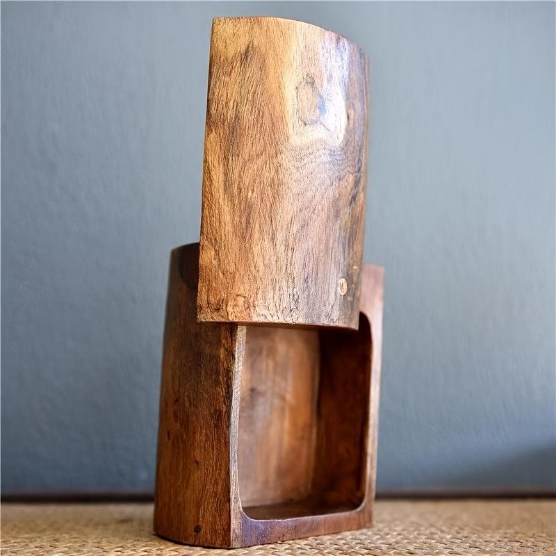 Hand Carved Teak Wood Storage Box with Swivel Lid, 1 Pack Jewelry Box, Exquisite Wood Grain & Polished Finish, Large Capacity Organizer for Accessories & Keepsakes, Home Decor & Special Occasions, Collectible Craft Box