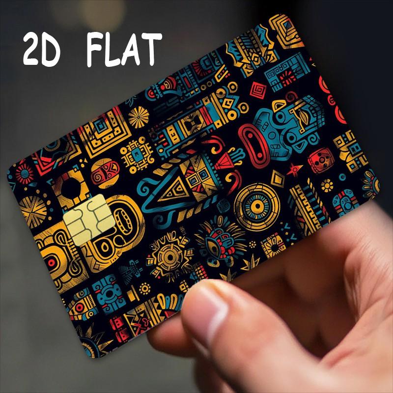 Unique Symbol Design Credit Card Stickers, Ultra-Thin Vinyl Material, 2 Pieces Per Set, Waterproof and Scratch-Resistant Film