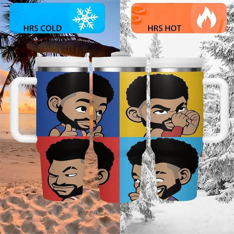 1pc Cute Cartoon Insulated Cup, Vacuum Dual-Layer Stainless Steel, Long-Lasting Heat and Cold, Portable Coffee Cup for Office and Travel