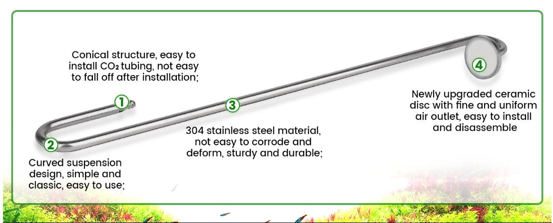 Stainless Steel CO2 Difusser Atomizer Used for Aquarium Plants,Water Grass Tank,Fine and Uniform Bubbles, Durable and Not Easy to Rust Stainless Steel CO2 Difusser Atomizer Used for Aquarium Plants,Water Grass Tank,Fine and Uniform Bubbles, Durable and Not Easy to Rust
