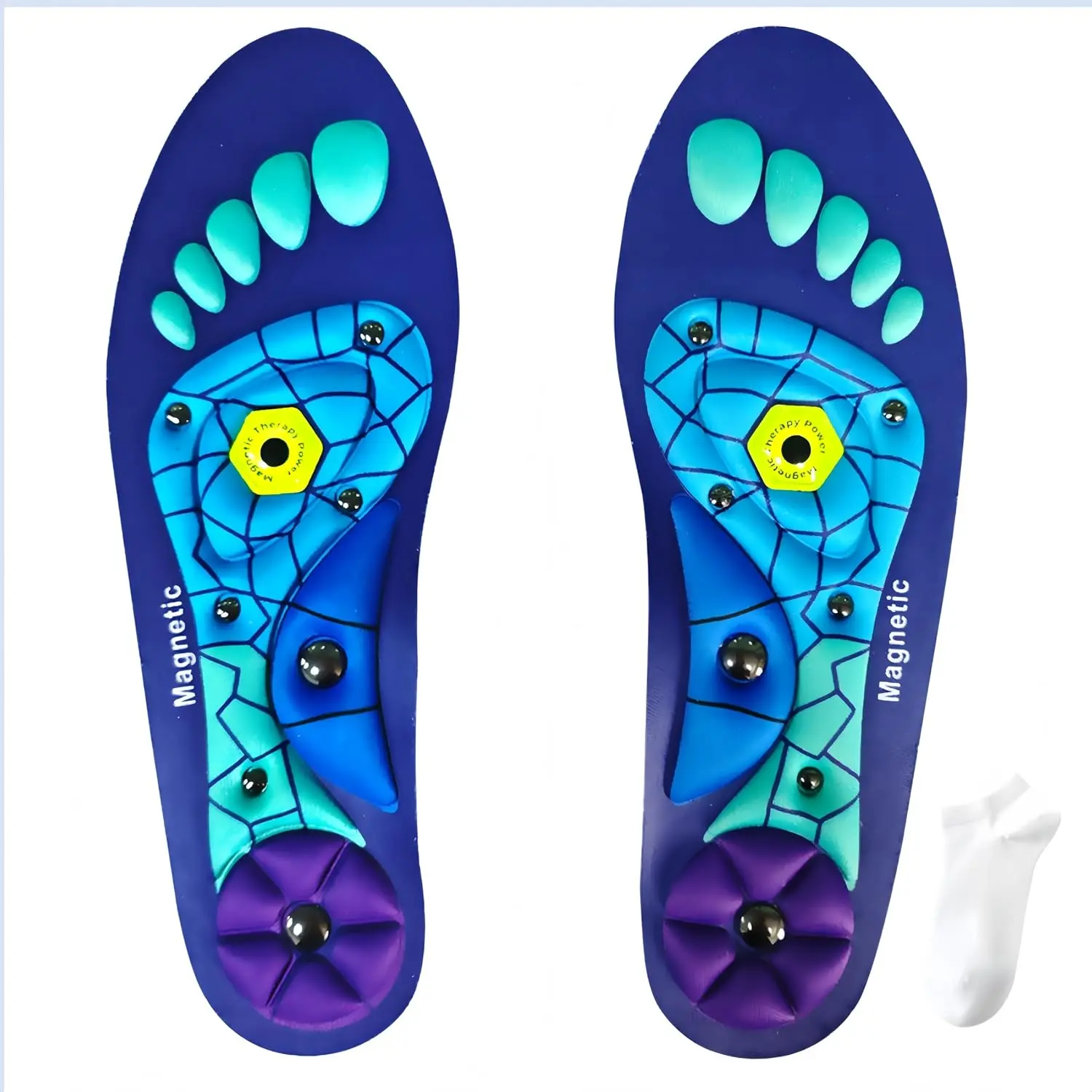 Acupressure Massage Insoles, Orthotic Insoles, Acupoint Insole Pads, Ergonomic Arch Support, Soft Elastic EVA Material, Breathable Non-Slip Design, Cut-to-Fit for Men & Women, Daily & Sports Use, Foot Care