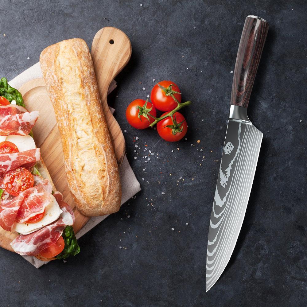 MDHAND Kitchen Chef Knife - Japanese Damascus Style Stainless Steel Kitchen Knife, Meat Knife, Boning Knife Cleaver, Ideal for Slicing and Cooking, mothersdaygift#Summervibes