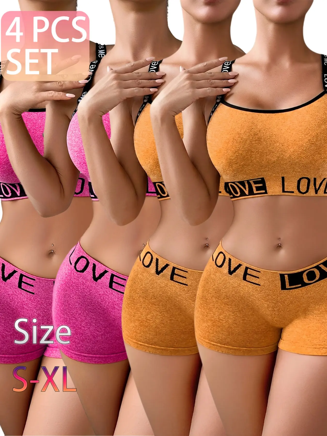 2 pink, 2 yellow