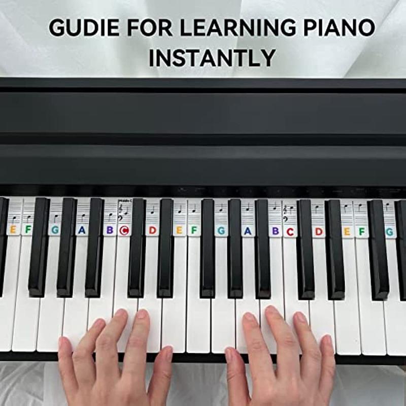 1pc Piano Learning Wizard - Enhanced Novice Guide with Removable, Non-Stick Silicone Note Labels for 61-Key Full-Size Keyboards - Durable, Reusable, and Easy Application