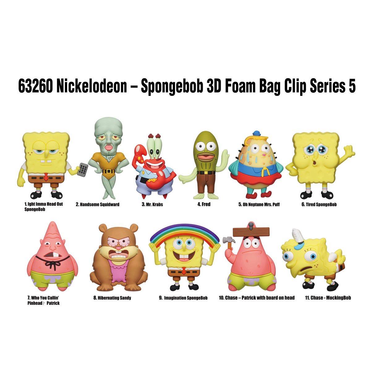 1/6pcs SpongeBob SquarePants Officially Licensed 3D Cartoon Anime Characters Blind Bags Mystery Bulk Keychain Random Bags Backpacks One SpongeBob Patrick Star Squidward Other Characters Blind Box Toys For Friends Birthday Anniversary Gifts