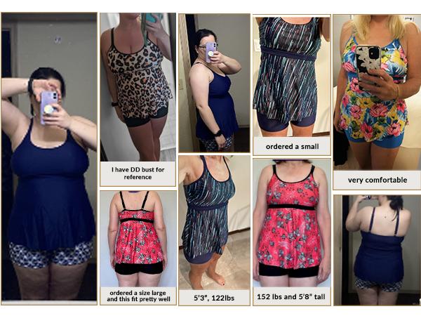 Yonique Women's Two Piece Tankini Bathing Suits for Women Tummy Control Swimsuits with Boy Shorts Modest Swimwear for Beach Swimming Holiday Vacation