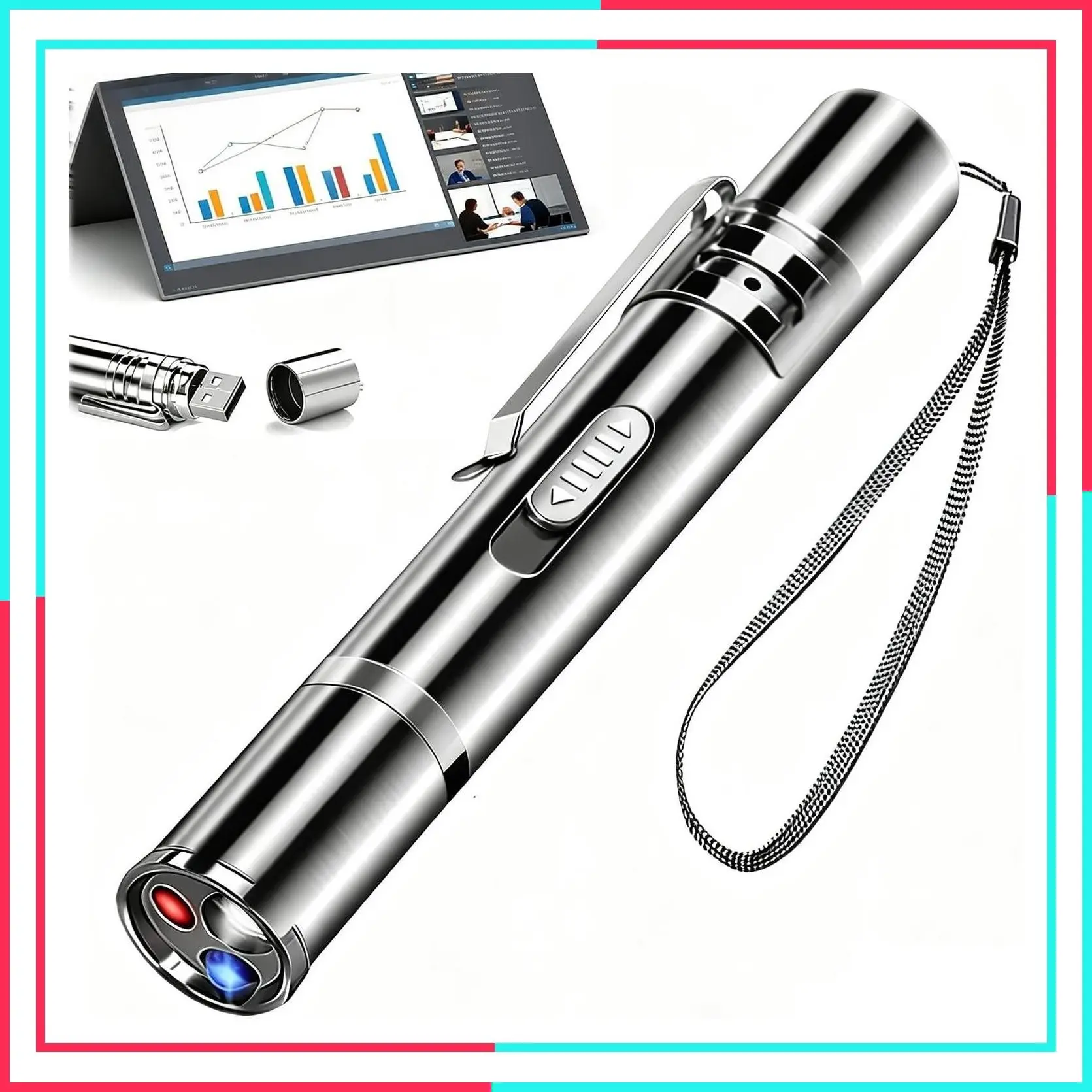 USB Rechargeable Red Laser Pointer for Classrooms and Meetings