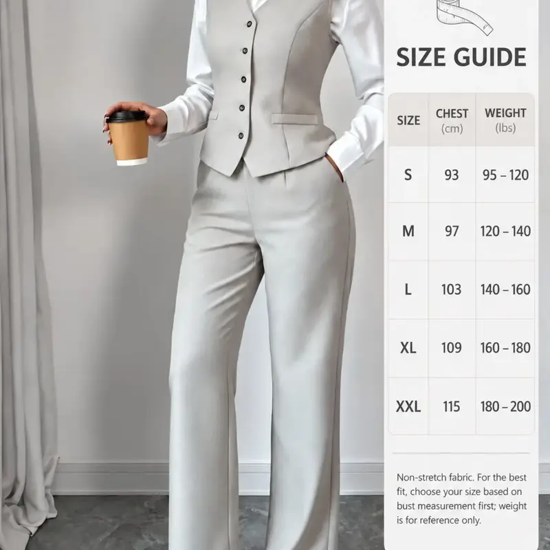 Women's Casual Elegant Fashion Sleeveless Set Suits, Stylish No-Sleeve for Everyday Wear, Comfortable and Trendy Ladies' Clothing