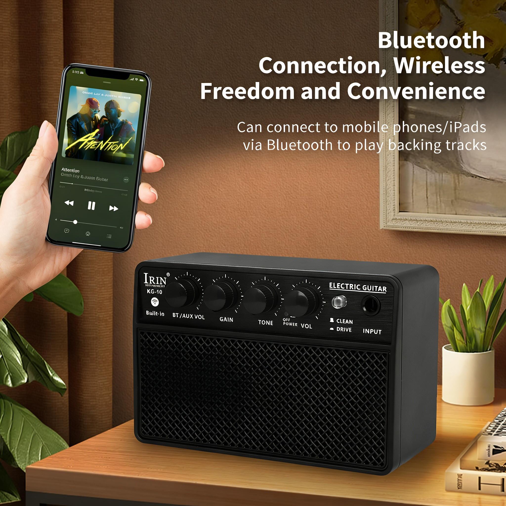 IRIN KG-10 Bluetooth Portable Amplifier 10W Mini Guitar Bass Amp  for Electric Guitar Bass Outdoor Use