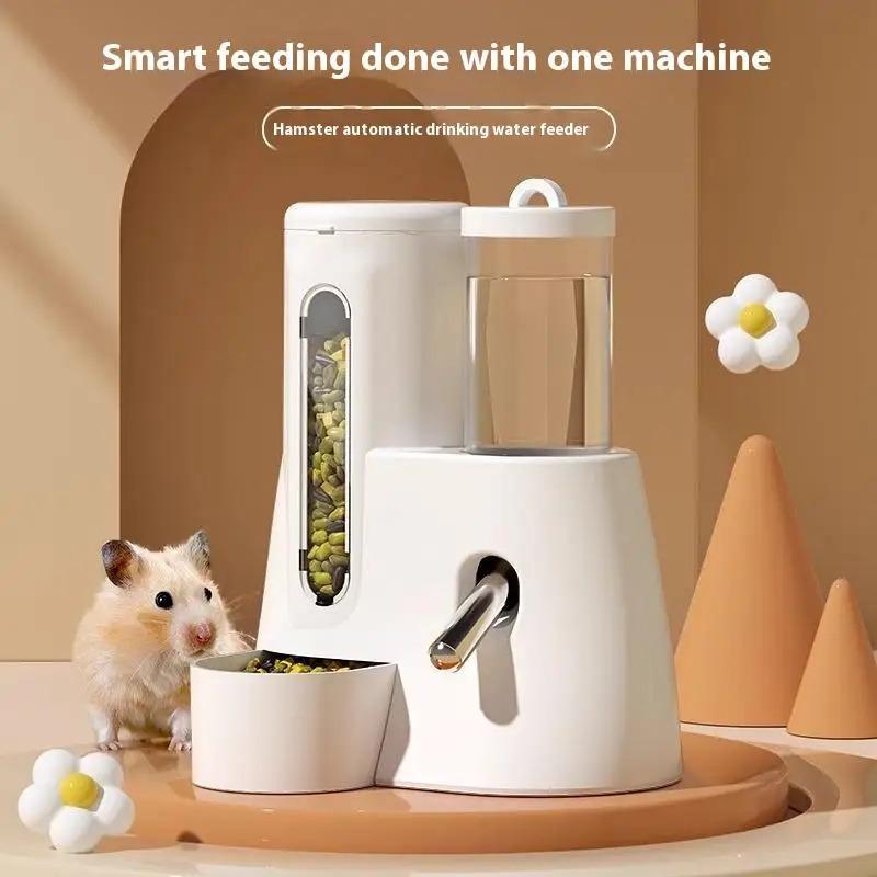 Hamster Automatic Feeding And Drinking Water Feeder Small Animal Dispenser Drinking Water Bottle Bowls Dish With Food Container