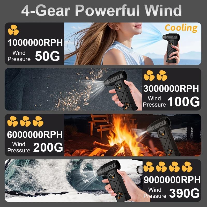 2026 New Handheld Brushless Fan, Strong Turbine Motor, 4 Speeds, Adjustable Wind, Rechargeable Battery, Portable, Multi-Use