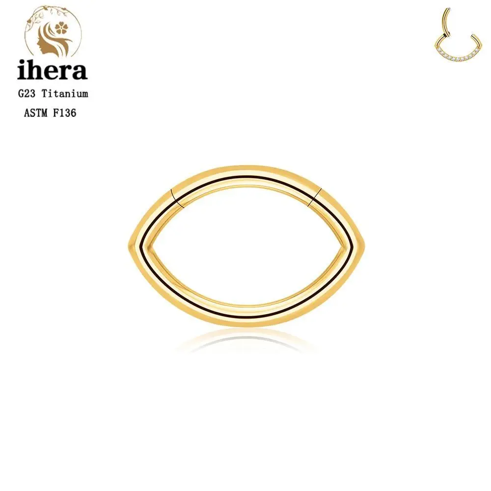 G23 Titanium Nose Ring Clicker Ear Cartilage Tragus Helix Daith Round Earrings Hoops CZ 16G Hinged Segment Body Piercing Jewelry