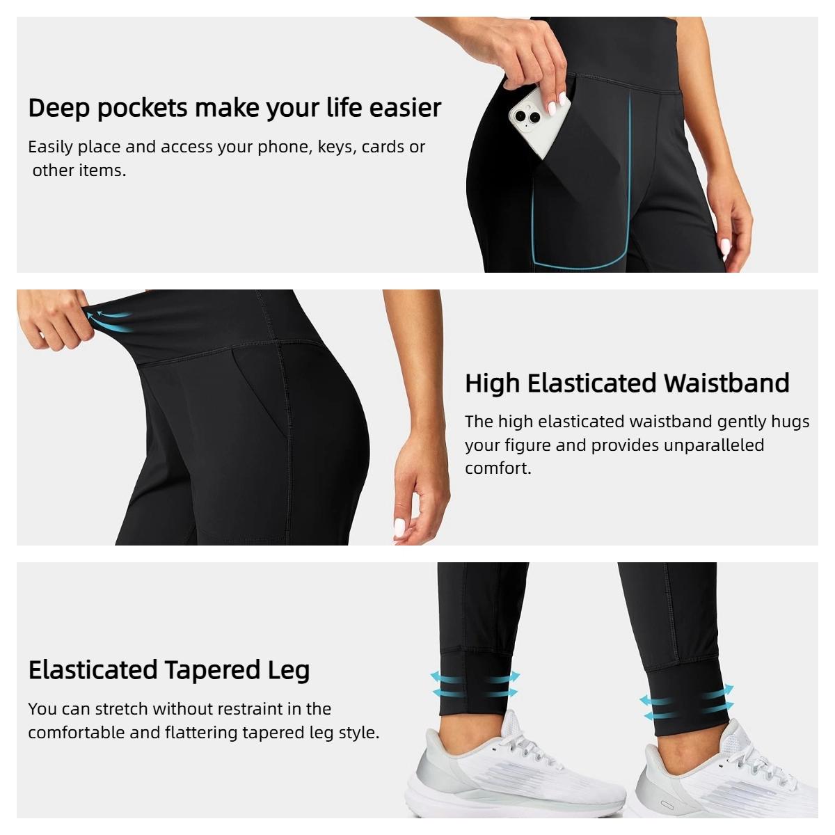 G Gradual Women's Joggers High Waisted Loose Leggings for Women Lightweight Stretchy Casual Sweatpants with Pockets Yoga Pants Gym Outfits, Workout, Athletic, Lounge