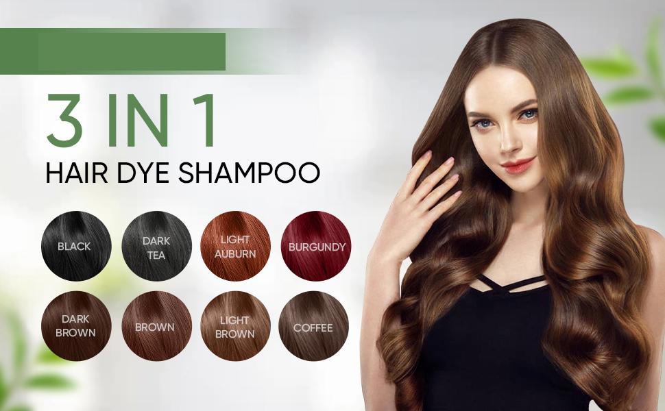 3-in-1 Hair Color Shampoo, 100% Covering Gray Hair-Herbal Ingredients, Long-Lasting Moisturizing Suitable for All Hair-Types, First Choice for Valentine's Day Gifts for Men and Vomen Haircare Black 3-in-1 Hair Color Shampoo, 100% Covering Gray Hair-Herbal Ingredients, Long-Lasting Moisturizing Suitable for All Hair-Types, First Choice for Valentine's Day Gifts for Men and Vomen Haircare Black
