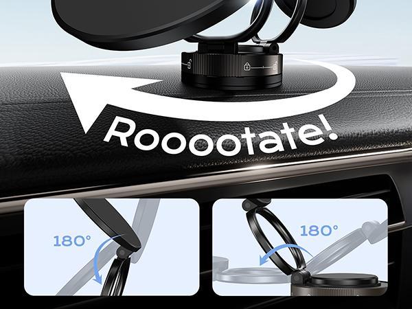 Vacuum Magnetic Suction Cup Phone Mount forMagsafe, 360° Adjustable Magnetic PhoneHolder, Pocket Size Foldable Portable Cell PhoneHolders for Your Car for All Smartphones & AllCar Models