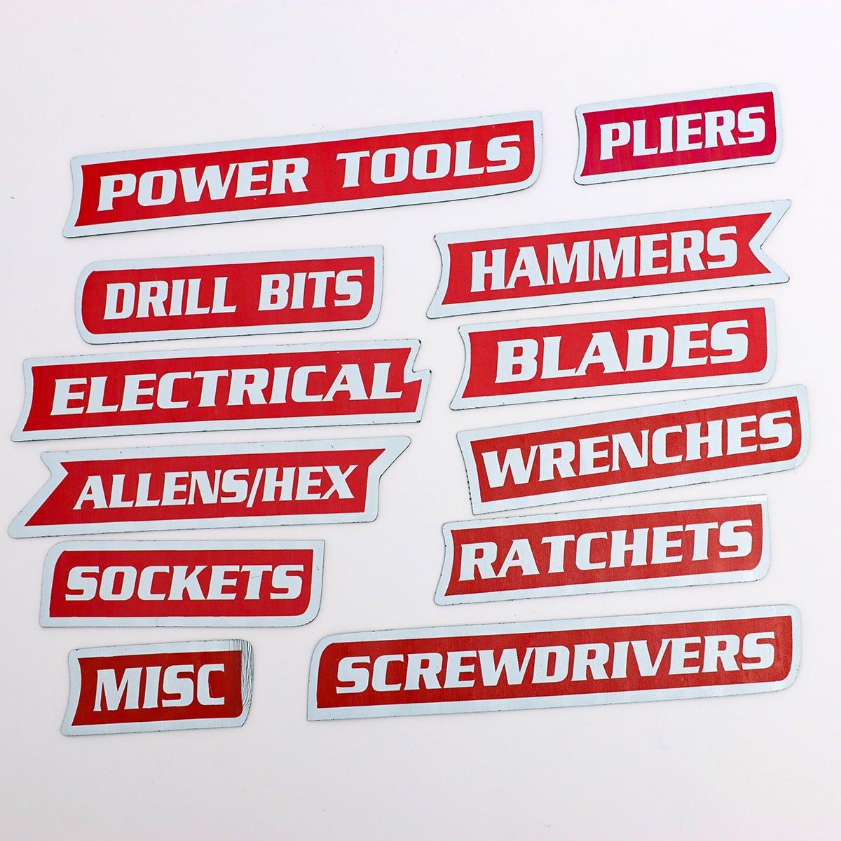 Pack of Magnetic Toolbox Labels Set, Reusable Labels, Practical Tool Box Tags for Home Daily Use, Small Hanging Decorations, Essential Organizing Tools