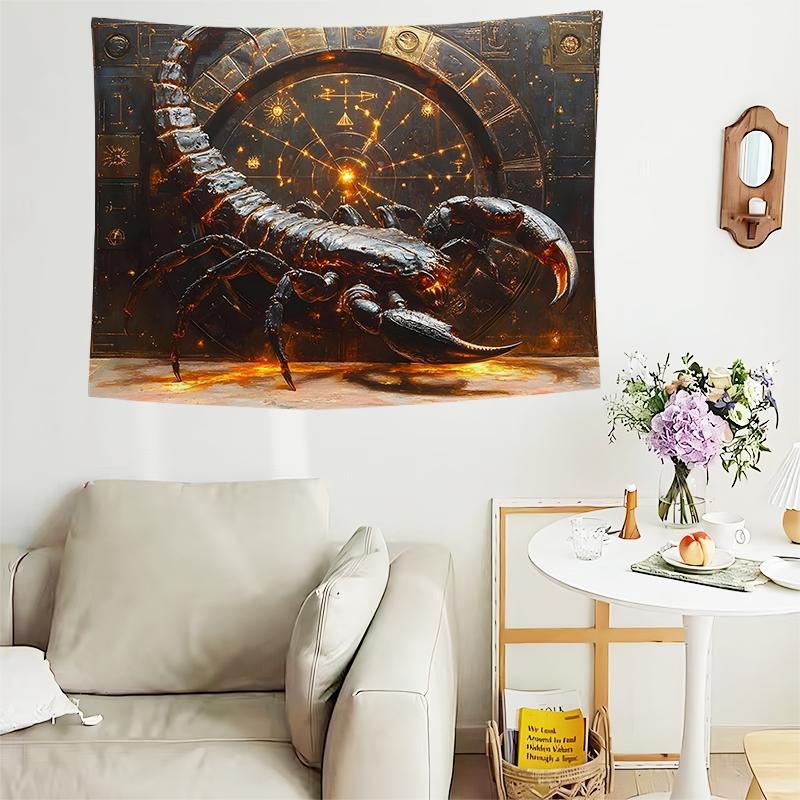 1pc Mystical Scorpio Celestial Tapestry Fantasy Wall Tapestry High-Definition Printing Polyester Tapestries for Bedroom Living Room University Dormitory Indoor Wall Decoration Tapestries with Free Installation Package As Birthday Gift for Friends
