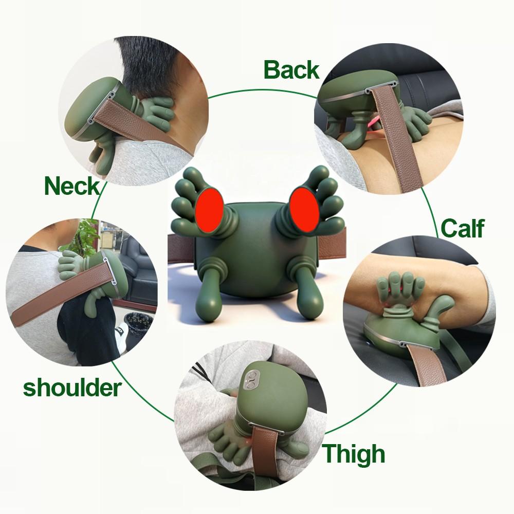 Bionic Heating Massager, Electric Acupressure Master for Shoulders and Neck Wireless Portable Design, Electric Deep-Tissue 3D Kneading Massage Pillow Featuring 3-Speed Adjustment Perfect Halloween or Christmas Gift for Loved Ones, Friends and Elders
