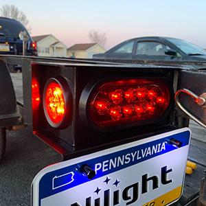 Nilight 2PCS Steel Trailer Light Boxes Housing Kit w/6Inch Oval Red LED Tail Lights 2 Inch Round Side Marker w/Grommet Plugs Wire connectors Lighting Modes Adjustable reverse