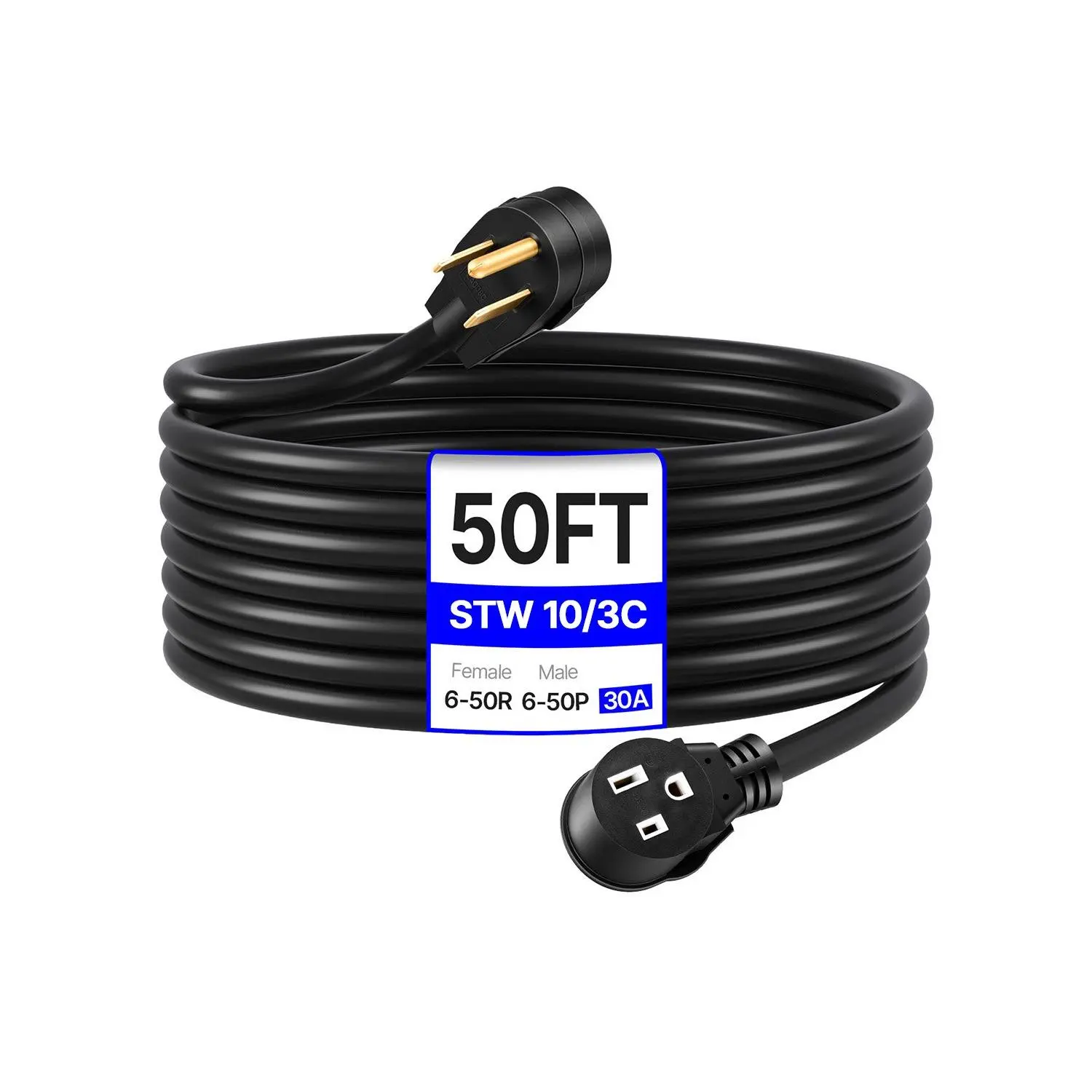 VEVOR Welder and Generator Extension Cords, Heavy Duty Power Cords in Multiple Lengths and Plug Types (30 and 50 Amp Options)