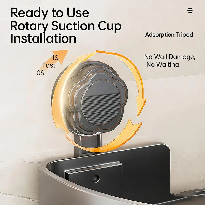 3-Pack Gun Abs Triangular Suction Cup Shower Caddy, 3-Tier Corner Shelves, No Drilling, 40lbs Load Capacity, Bathroom Organizer, Shower Rack Set