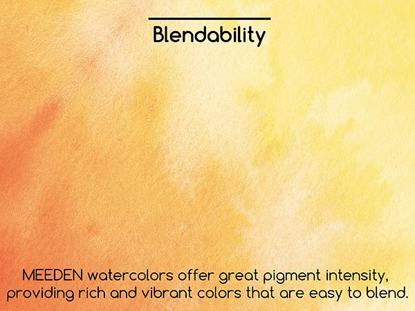 MEEDEN Art Watercolor Paint Set, 48/96 Vivid Colors in Portable Box, Detail Paint Brush Included, Gift