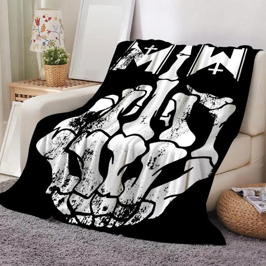 Motionless in White Soft Flannel Throw Blanket, Lightweight Cooling Summer AC Nap Blanket for Sofa Bed Couch Travel, Gothic Metalcore Fan Decor, Ideal Gift for Christmas Halloween Birthday Reversible Oversized Hoodie dd214 Themed Velvet grounding hooded