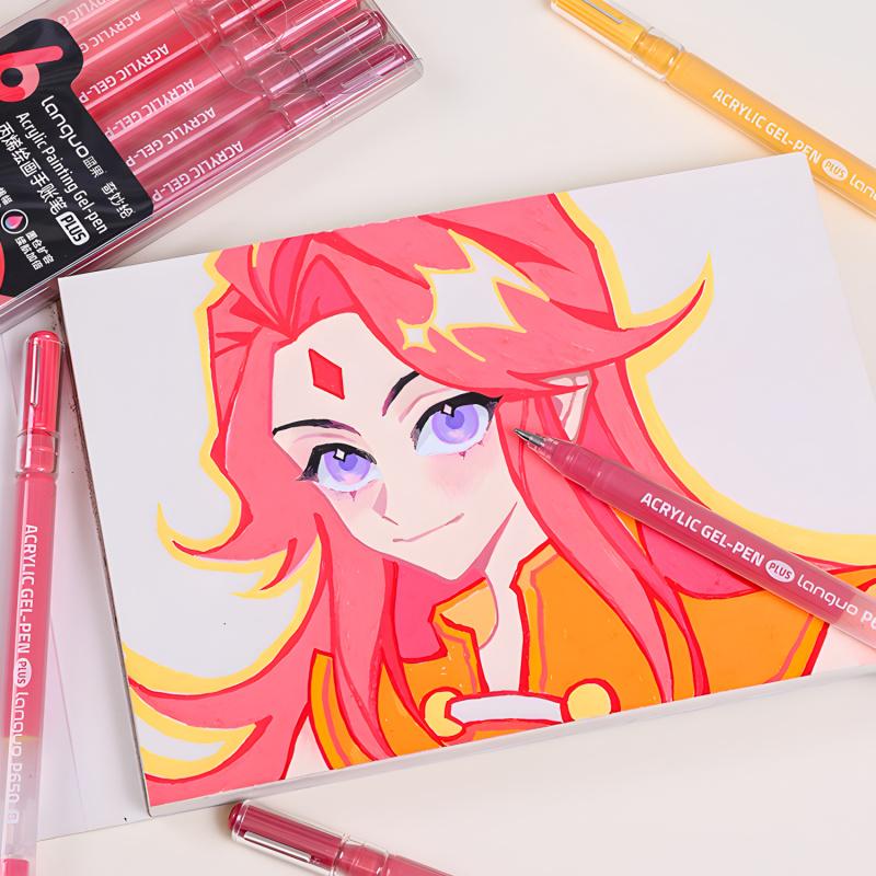 Colored Gel Pen (12pcs/set), 1mm Needle Tip Gel Pen, Large Capacity Ink Pens, Art Supplies for Diary, Card, DIY, Coloring, Doodling, Scrapbooking Supplies, Colorful Precision Pens, Acrylic Painting Pen