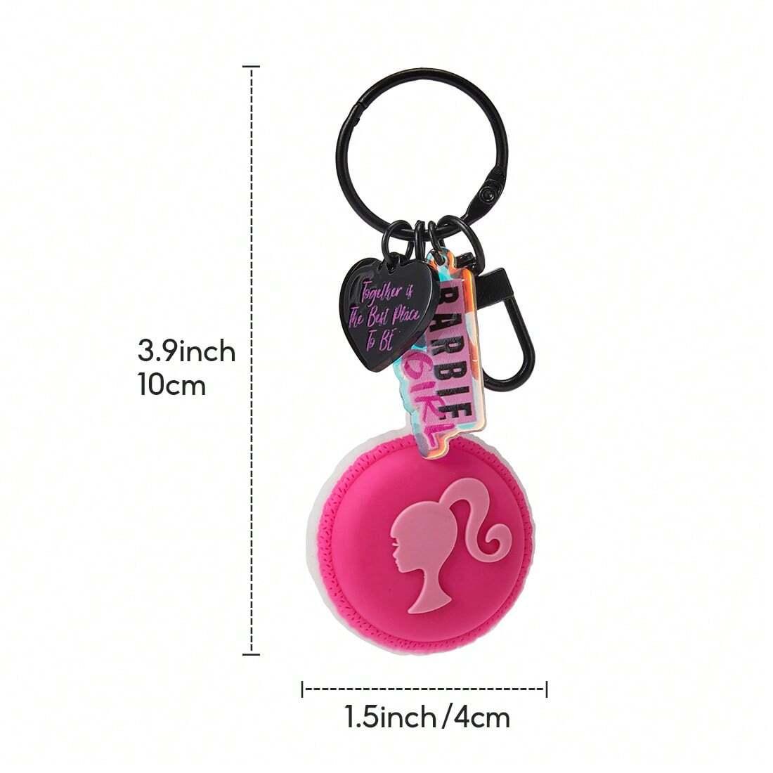 Barbie Kawaii Bag Charms Cute Macaroon Keychain For Key Leather Keychain Holder With Keychain Ring Pendants With Colorful Design For Wallet Keys For Women & Girls Birthday Gift
