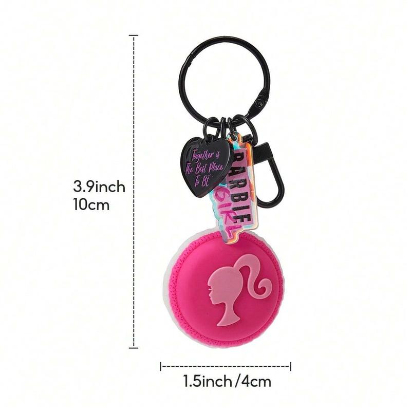 Barbie Kawaii Bag Charms Cute Macaroon Keychain For Key Leather Keychain Holder With Keychain Ring Pendants With Colorful Design For Wallet Keys For Women & Girls Birthday Gift