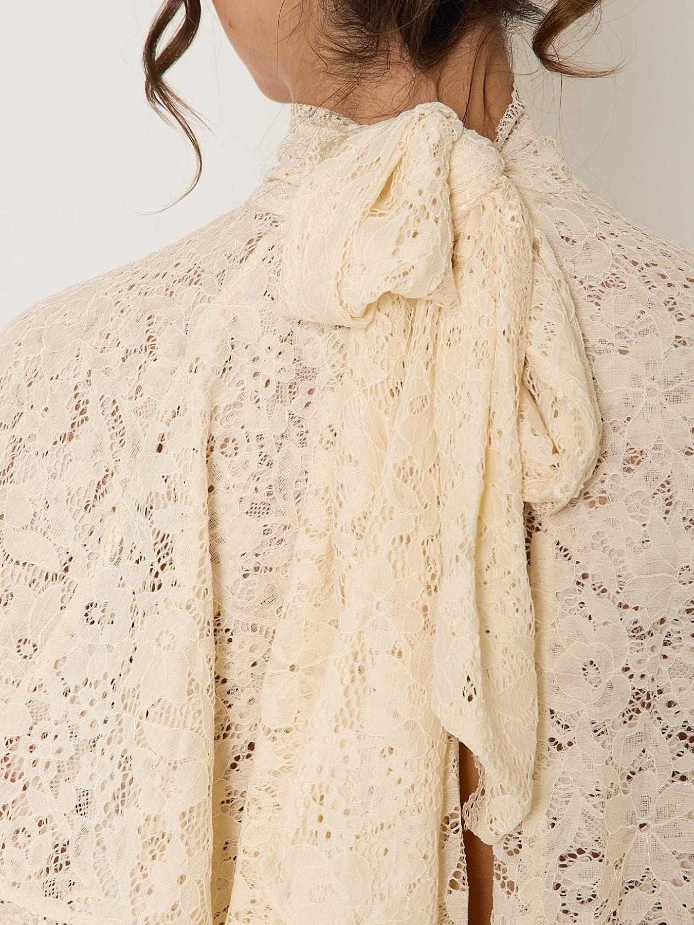 Cream Lace Half-Neck Cape Short Sleeve Top, Loose Batwing Sleeves, French Style, Chic, Versatile for Multiple Occasions