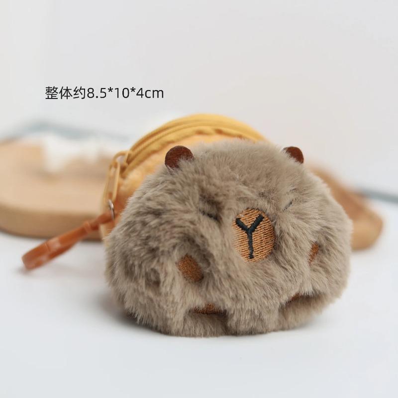 Cute Kapibara change bag capybara earphone bag pendant creative cartoon plush guinea pig storage bag