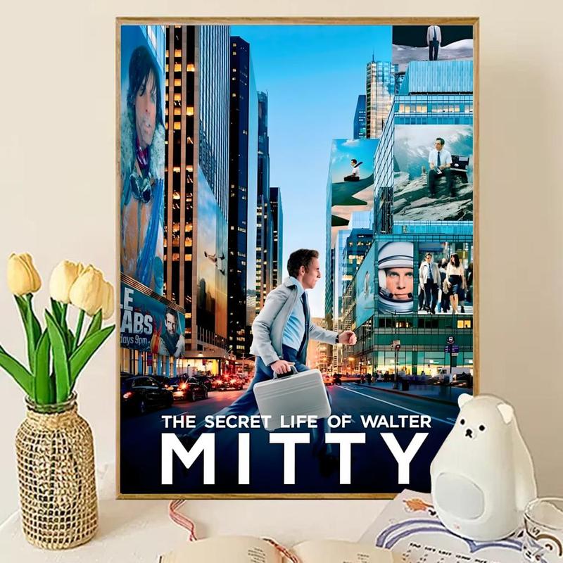 The S-Secret Life of Walter Mitty Poster Sticky Waterproof Wall Art High Quality Print Aesthetic Home Living Bedroom Decor Trendy Room Decoration Easy-To-Apply Gift Durable