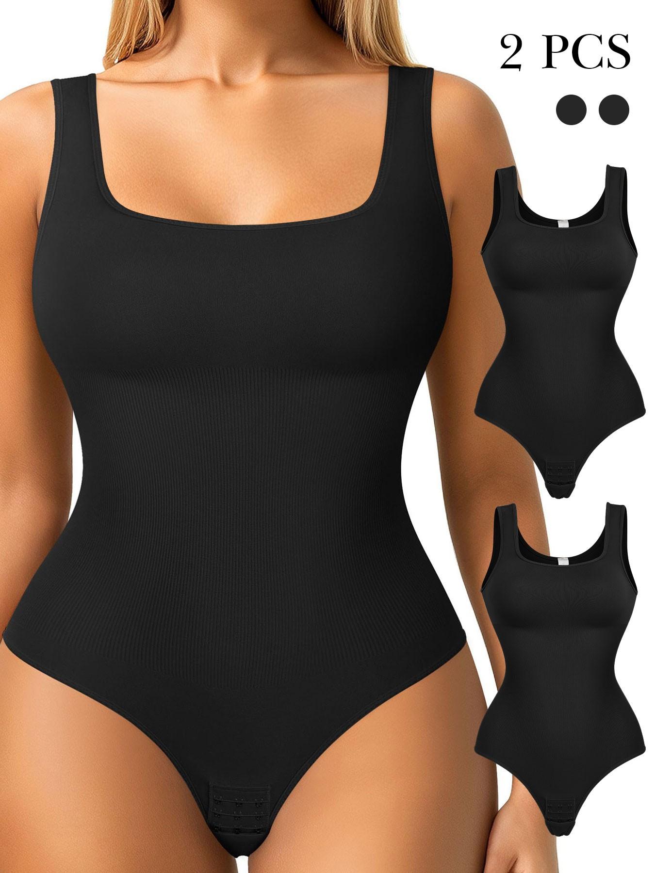 Women's Shapewear Bodysuit, Compress Shapewear, Waist Abdomen Ribbed Strengthening, Wide Shoulder Straps, Chest Support, Belly Control, All Seasons