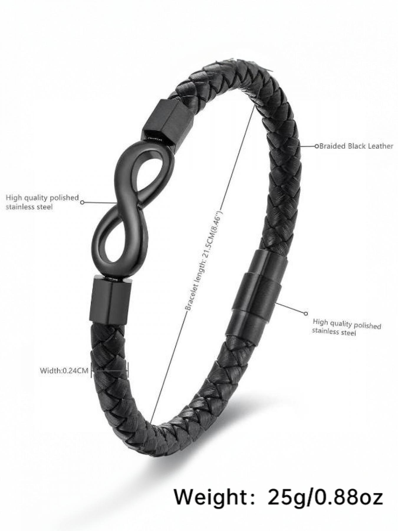 To My Man, Eternal Infinity Leather Bracelet Infinity Symbol Bracelet Husband Gifts from WifeI Love You Forever and Always Bracelets Boyfriend Anniversary Birthday Christmas Fathers Gifts for Men Son Grandson Heartfelt Gift Elegance Eternal Commitment