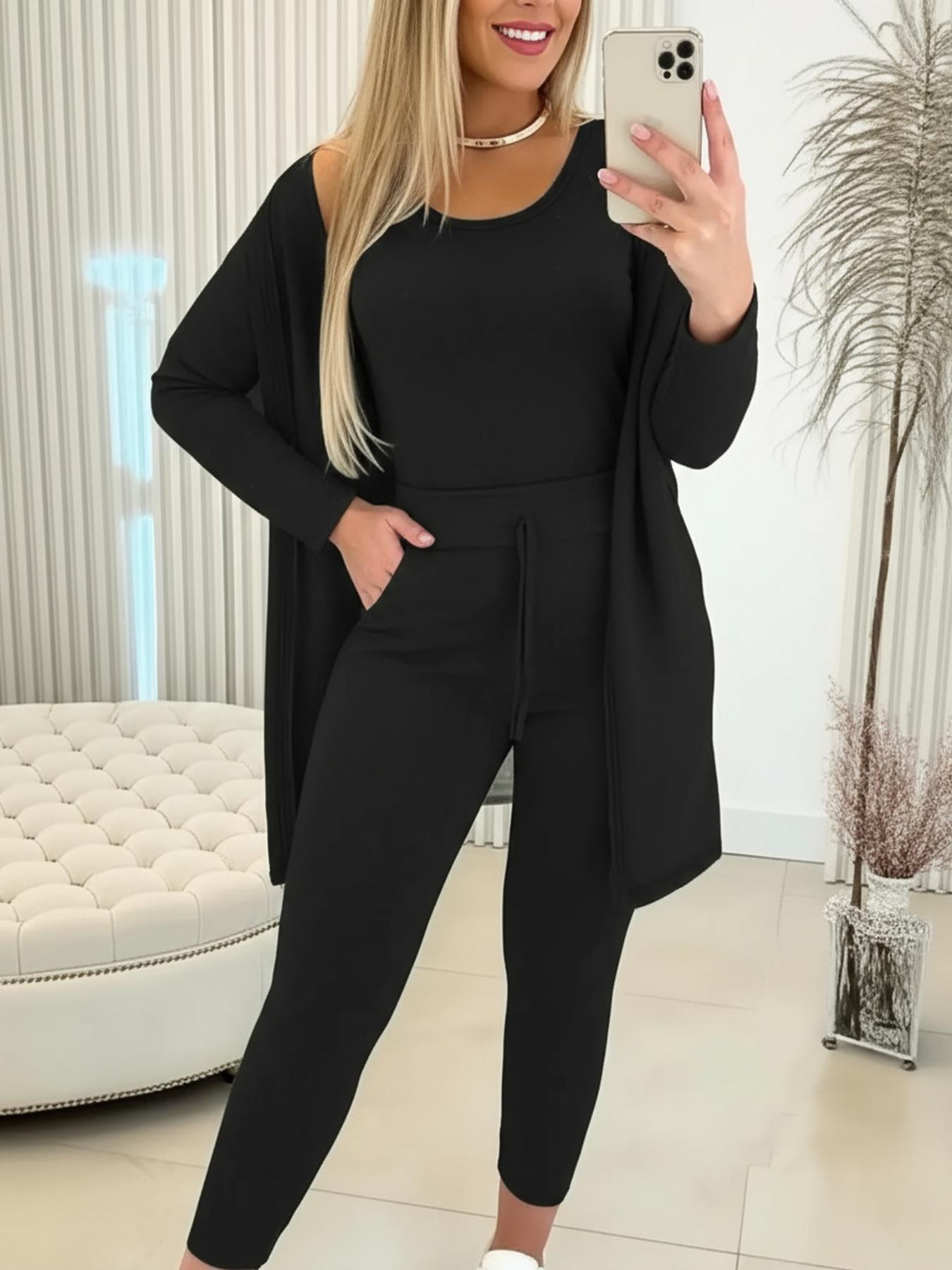 Women's Sleepwear Set Soft Knitted Vest Cardigan Tight Pants Comfortable Casual Home Wear Outdoor Sportswear Women's Sleepwear Set Soft Knitted Vest Cardigan Tight Pants Comfortable Casual Home Wear Outdoor Sportswear