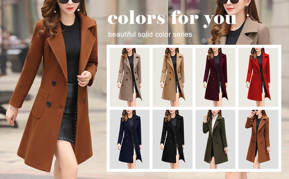 Chouyatou Women Elegant Notched Collar Double Breasted Wool Blend Over Coat Womenswear Army Women's Elegant SpringStatements Chouyatou Women Elegant Notched Collar Double Breasted Wool Blend Over Coat Womenswear Army Women's Elegant SpringStatements