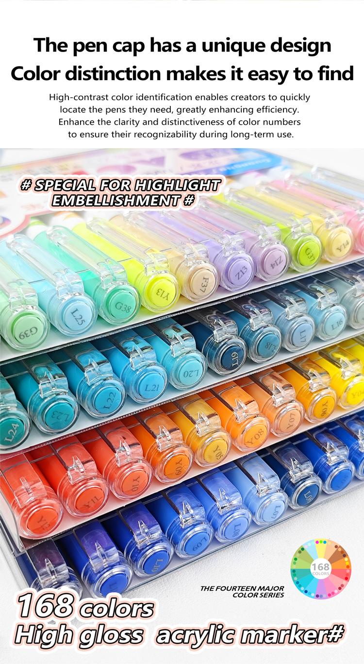 GuangNa High Gloss Acrylic Markers,1mm Bullet Nib Acrylic Paint Pens,Art Markers Pen,Bright Colors,Big Capacity ink,Wide Range of Uses,For Rock Painting, Canvas, Wood, Glass, Ceramic, Fabric, Plastic, Egg,Gift For Back To School,Marker Pen Set