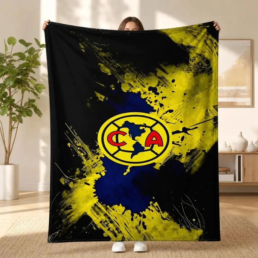 Club América Ultra-Soft Flannel Throw Blanket, Cozy Plush Soccer Fan Blanket for Couch, Sofa, Bed, Ideal for Home Decor, Game Day & Gifting (Birthday, Christmas, Father's Day)