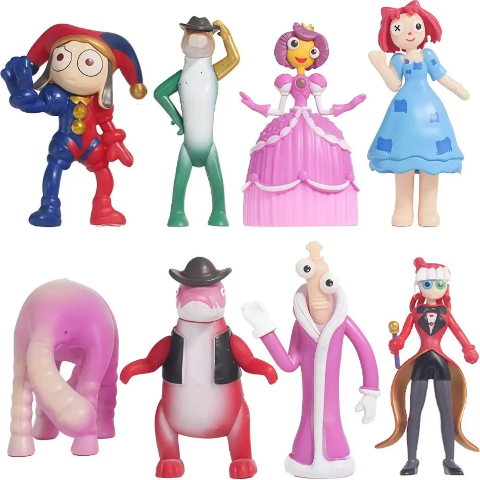 8pcs/set Amazing Circus Digital Anime Figure Ragatha/Jax/Pomni Figure Action Collection PVC Model Doll Toy Birthday Gift